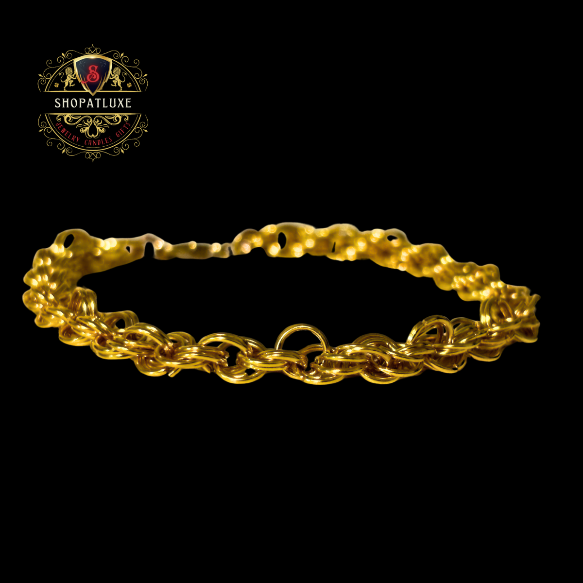 14kt Gold Mens Hand Woven Bracelet