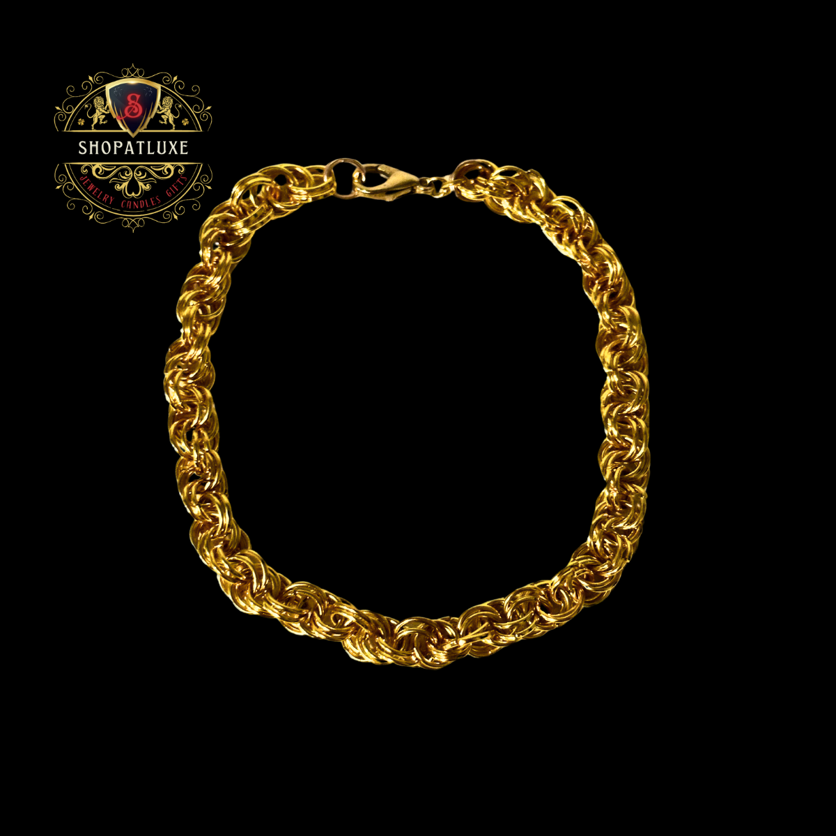 14kt Gold Mens Hand Woven Bracelet