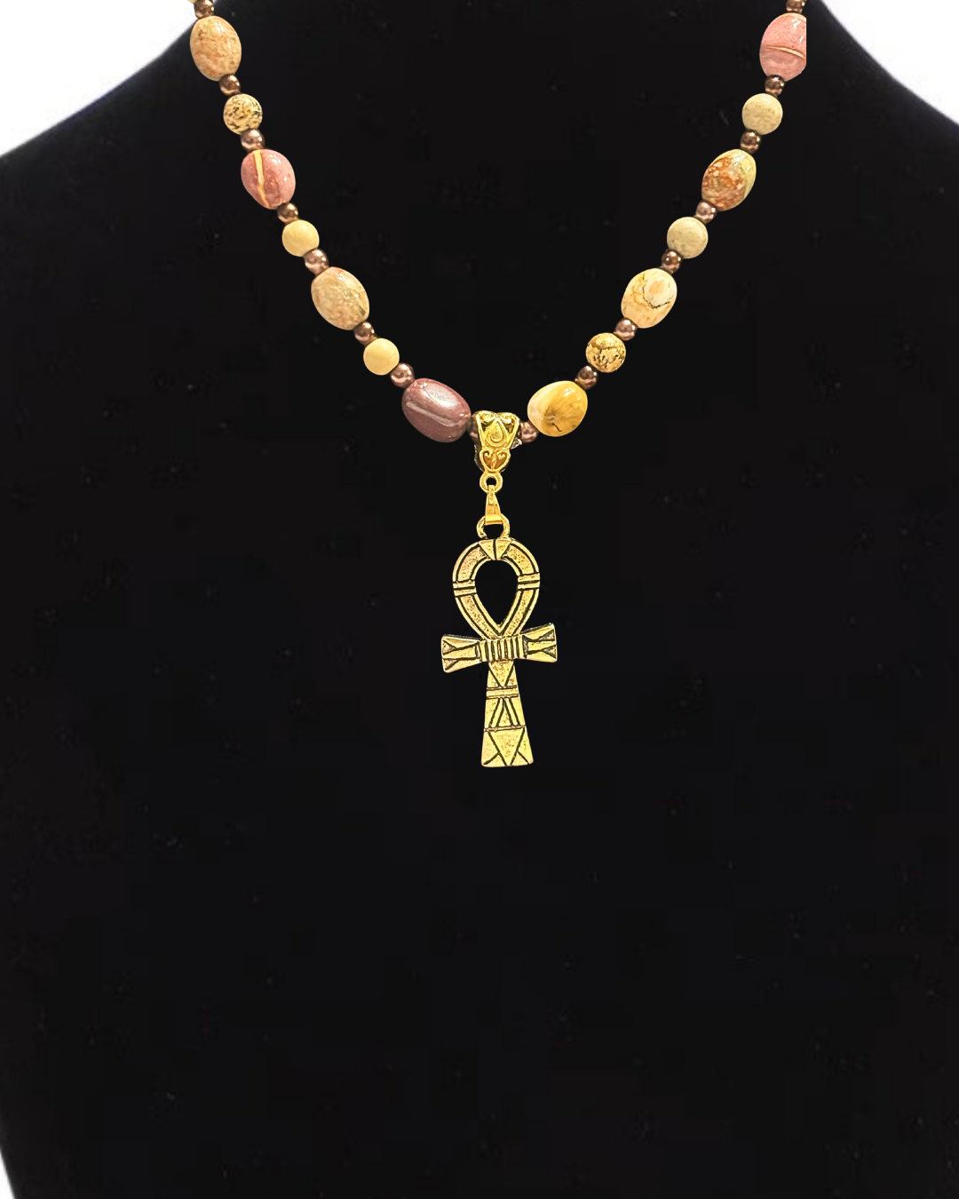 Egyptian Ankh Fertility Beaded Necklace