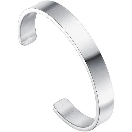 Brushed Steel Arm Cuff Bracelets for Men Women