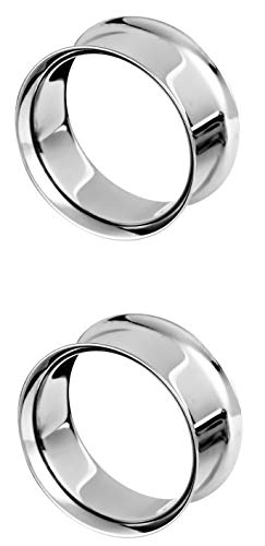 Forbidden Body Jewelry Ear Gauges, Ear Tunnels, Tunnels For Ears, 12G-2 Inch Surgical Steel Mirror Finish Double Flared Tunnel Plug Earrings (Sold in Pairs)