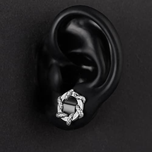 2PCS Stainless Steel Ear Gauges Screw Back Fit Tunnels For Ear Articulated Snake Cool Ear Stretchers Expander Double Flared Body Piercing Jewelry 0g-1inch