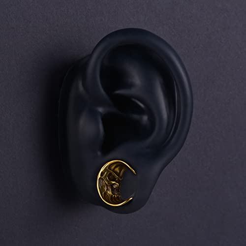 2PCS Moon Ear Gauges Ear Plugs and Tunnels Gauge for Ears Expander Piercing Gauge 10mm-25mm(00g-1")
