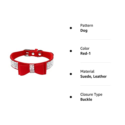 Rhinestone Dog Collar, Cute Dazzling Sparkling Soft Suede Leather Dog Cat Rhinestone Collar Crystal Diamond Pet Dog Puppy Collar (XS, Blue-1)