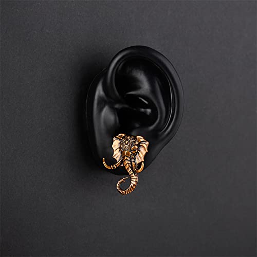 1 Pair Retro Ear Gauges Screw Fit Plug Flesh Tunnels Cat Fox Elephant Stretcher Earrings Hanger Expander Piercing Jewelry 8mm-25mm
