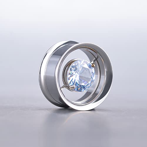 2PCS Stainless Steel Screw On Ear Gauges Tunnels Hollow For Men Women Body Piercing Jewelry 8mm-25mm