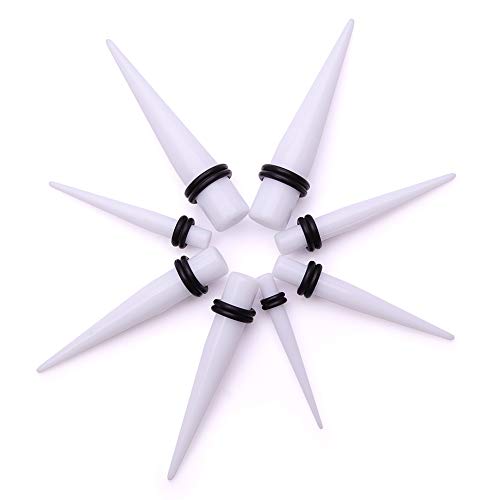 50 Pieces Ear Stretching Kit 14G-00G Acrylic Tapers and Plugs + Silicone Tunnels - Ear Gauges Expander Set Body Piercing Jewelry