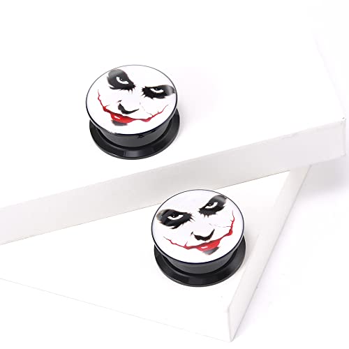 1 Pair Acrylic Solid Screw On Ear Plugs Tunnels Santa Muerte Death Goodness Resin Allergy Free Stretcher For Women Men Body Piercing Jewelry
