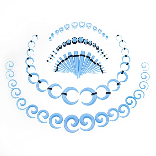 Ear Stretching Kit 84 PCS Spiral Taper Gauges Heart Tunnels Plugs Acrylic Expander Sets14G-00G Body piercing jewelry for ears