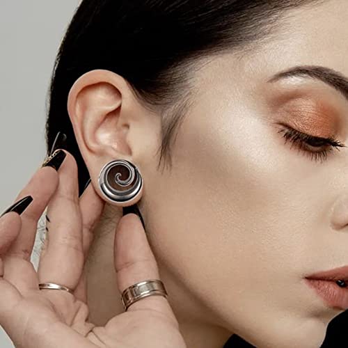 2PCS Spiral Saddle Ear Tunnels Plugs 316 Stainless Steel Ear Gauges Hypoallergenic Earrings Expander Stretcher Piercing Body Jewelry 0g-1"(8mm-25mm)