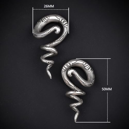 2PCS 2G Ear Sprial Tapers Plug Gauges Brass Ear Stretcher Hangers 6mm Gothic Ear Tunnels Expander Piercing Jewelry