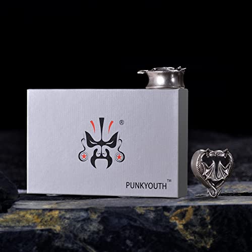 2PCS Stainless Steel 316L Punk Vintage Cross Skull Gauge For Ears Expander Stretcher Ear Tunnels Upgrade Saddle Plugs Double Flared Guage For Women Men 0g-1"