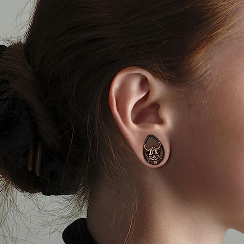 COOEAR 1 Pair Double FLared Tear Drop Ear Tunnels Piercing Stainless Steel Scarab Gauges Silvery Earrings Plugs 0g to 1".