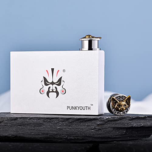 1 Pair Retro Ear Gauges Screw Fit Plug Flesh Tunnels Cat Fox Elephant Stretcher Earrings Hanger Expander Piercing Jewelry 8mm-25mm