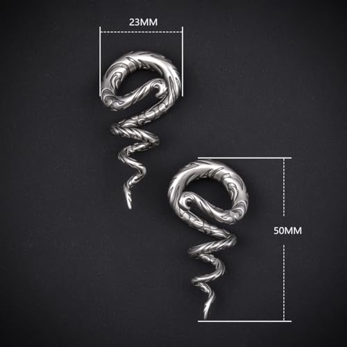 2PCS 2G Ear Sprial Tapers Plug Gauges Brass Ear Stretcher Hangers 6mm Gothic Ear Tunnels Expander Piercing Jewelry