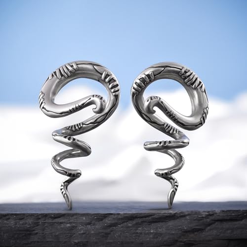 2PCS 2G Ear Sprial Tapers Plug Gauges Brass Ear Stretcher Hangers 6mm Gothic Ear Tunnels Expander Piercing Jewelry