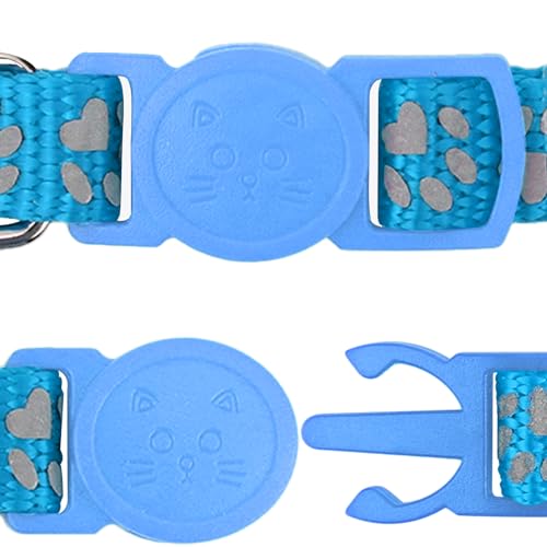 Taglory Reflective Cat Collars Breakaway with Bell, 2-Pack Girl Boy Pet Kitten Collar Adjustable 7.5-12.5 Inch, Green