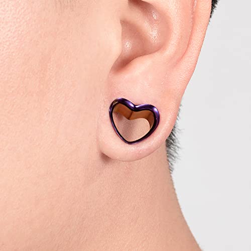 2PCS Stainless Steel Screw Ear Gauges Tunnels Hollow Double Flare Black Gold For Man For Woman Body Piercing Jewelry 6mm-30mm Stretcher