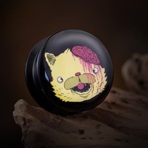 2PCS Acrylic Solid Screw On Ear Plugs and Tunnels Hand Drawn Illustrations Epoxy Allergy Free Ear Gauge Stretcher For Women Men Body Piercing Jewelry