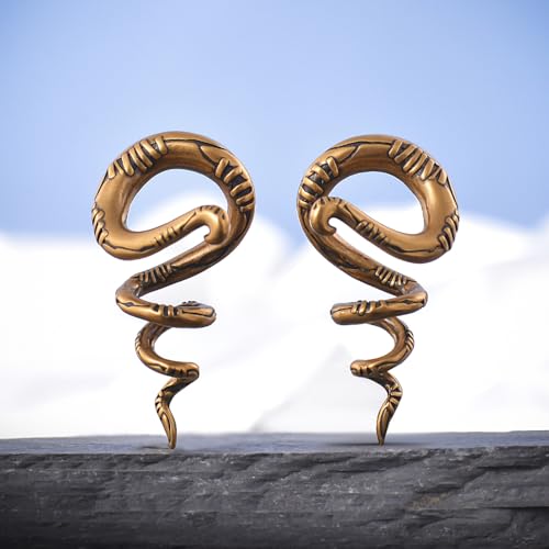 2PCS 2G Ear Sprial Tapers Plug Gauges Brass Ear Stretcher Hangers 6mm Gothic Ear Tunnels Expander Piercing Jewelry
