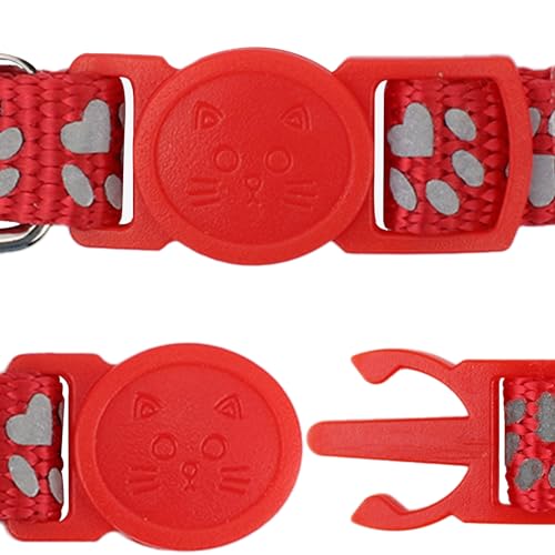 Taglory Reflective Cat Collars Breakaway with Bell, 2-Pack Girl Boy Pet Kitten Collar Adjustable 7.5-12.5 Inch, Green