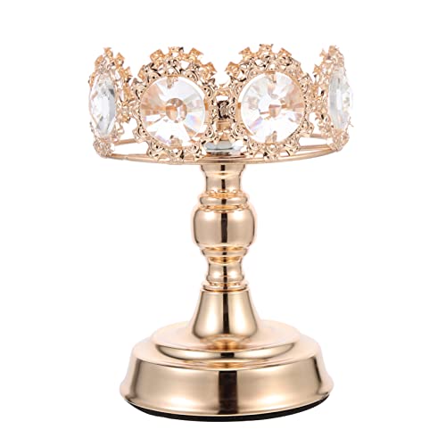 Alipis Crystal Candle Holder Candle Holder Centerpiece Candle Holder Rhinestone Metal Candle Gold Candlestick Holder Candle Holder Crystal 3 Wick Candle Holder Crafts Iron Banquet Fashion