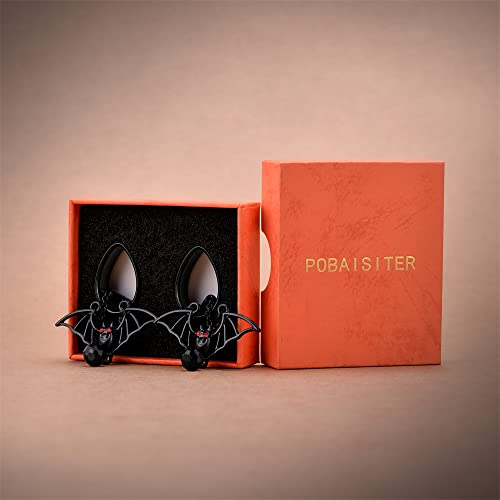 2PCS Stainless Steel Ear Gauges Tunnels Hollow Spider Bee Bat Chain Screw Fit For Men Women 6mm-25mm