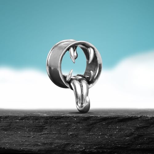 1 Pair Vintage Gauge For Ear Gothic Punk Waterdrop Plug Gauge Dangle Hanger Brass Saddle Tunnels Double Flared Ear Gauge Cool Women Body Piercing Jewelry