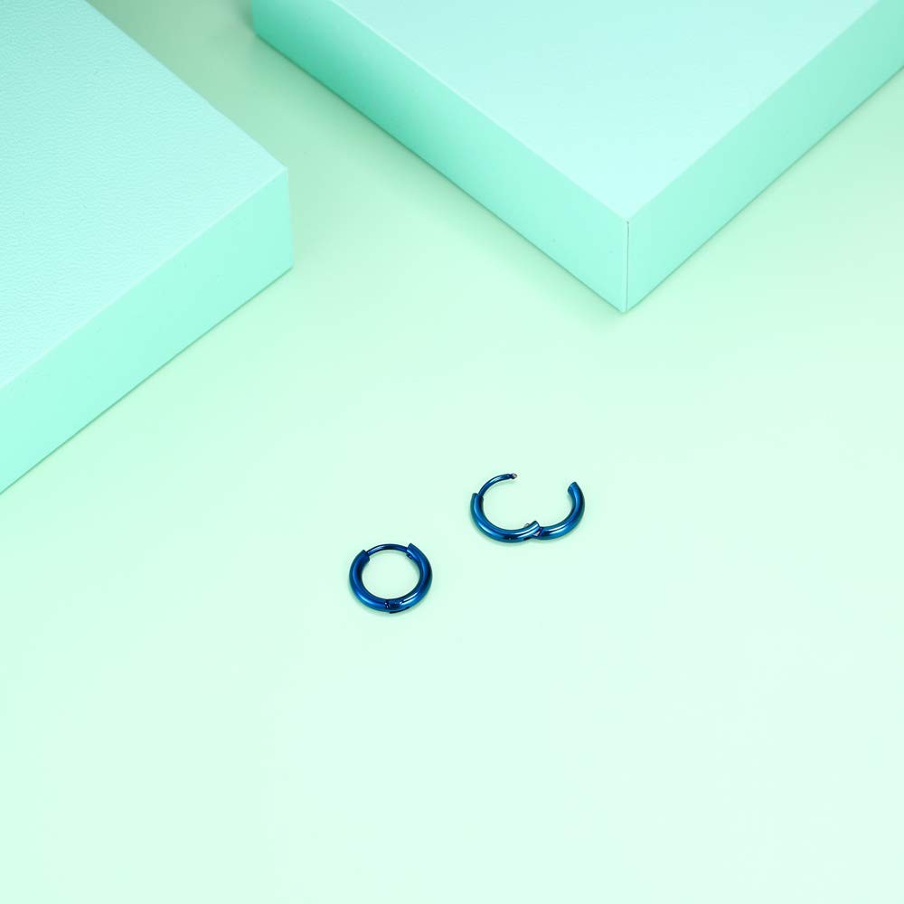 316L Surgical Stainless Steel Huggie Hoop Earrings 6mm 8mm 10mm 11mm 12mm 14mm Hypoallergenic Earrings Hoop Cartilage Helix Lobes Hinged Sleeper Earrings For Men Women Girls