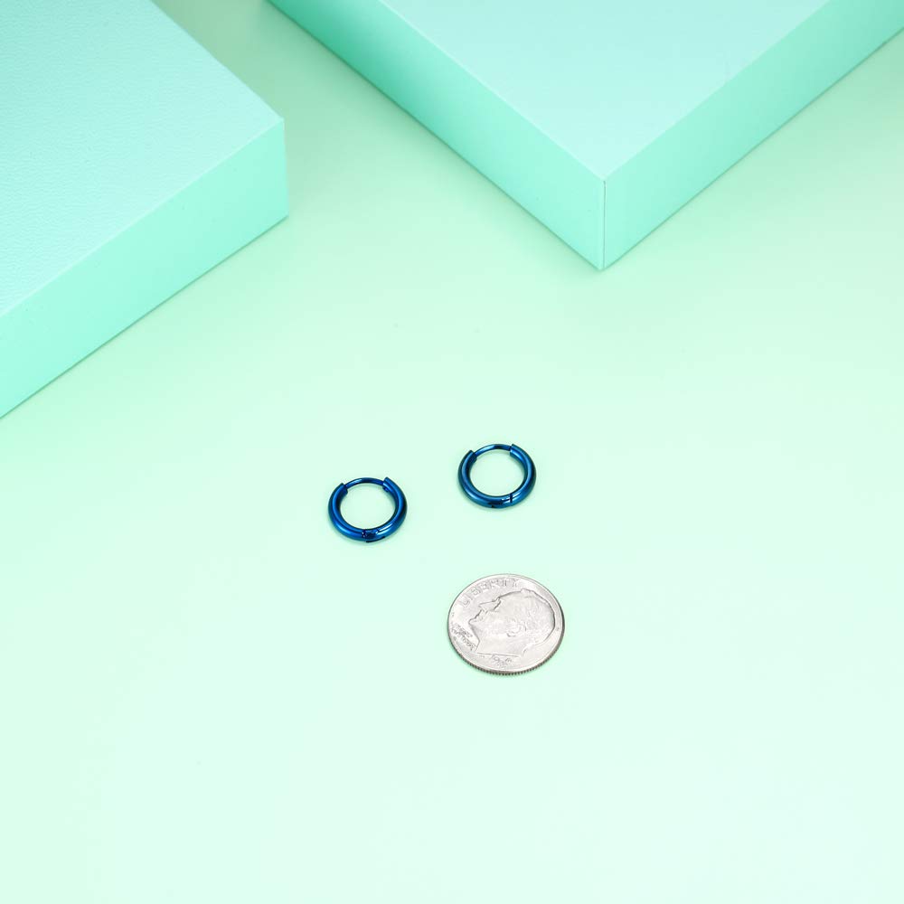 316L Surgical Stainless Steel Huggie Hoop Earrings 6mm 8mm 10mm 11mm 12mm 14mm Hypoallergenic Earrings Hoop Cartilage Helix Lobes Hinged Sleeper Earrings For Men Women Girls