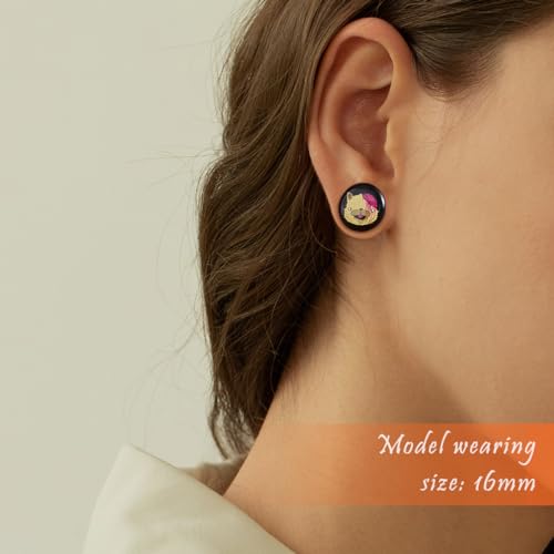 2PCS Acrylic Solid Screw On Ear Plugs and Tunnels Hand Drawn Illustrations Epoxy Allergy Free Ear Gauge Stretcher For Women Men Body Piercing Jewelry