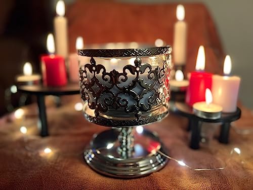 3-Wick Candle Holder Two Color Option Suitable for Large Candle Elegant and Beautiful Home Decor (Gold)