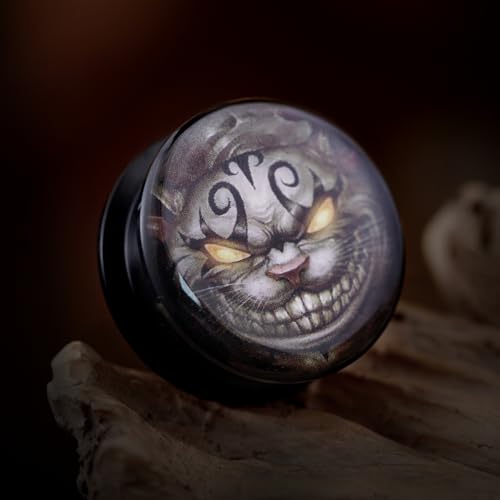 2PCS Acrylic Solid Screw On Ear gauges Art Oil Painting The Scream Epoxy Allergy Free Ear Plugs and Tunnels Stretcher For Women Men Body Piercing Jewelry