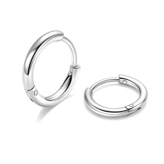 316L Surgical Stainless Steel Huggie Hoop Earrings 6mm 8mm 10mm 11mm 12mm 14mm Hypoallergenic Earrings Hoop Cartilage Helix Lobes Hinged Sleeper Earrings For Men Women Girls