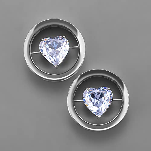 2PCS Stainless Steel Screw On Ear Gauges Tunnels Hollow For Men Women Body Piercing Jewelry 8mm-25mm