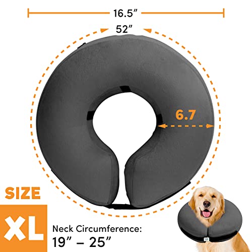 BENCMATE Protective Inflatable Collar for Dogs and Cats - Soft Pet Recovery Collar Does Not Block Vision E-Collar (X-Large, Blue)