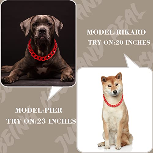 18K Gold Plated Dog Chain Collar-3/4 Inch (20mm) Width Cuban Link Durable Dog Necklace, Cute Fashion Pet Collar for Pit Bulldog, Light Metal Jewelry Bold Chain Puppy Accessories (26 inch, Gold)