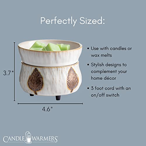 Candle Warmers Etc 2-In-1 Candle and Fragrance Wax Melt Warmer For Warming Scented Candles or Wax Melts and Tarts With To Freshen Room, Slate