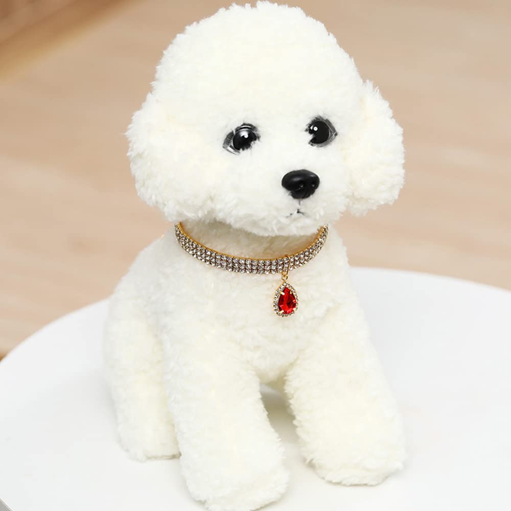 Pet Collar Gold with Diamond Shiny Adjustable Crystal Wedding Cat Collar Dog Small and Medium Pet Collar Glitter Decoration