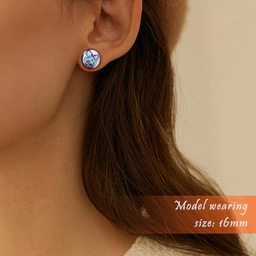 2PCS Acrylic Solid Screw On Ear Plugs and Tunnels Hand Drawn Illustrations Epoxy Allergy Free Ear Gauge Stretcher For Women Men Body Piercing Jewelry