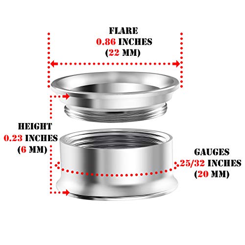 Pair of Internal Screw 316L Surgical Steel Double Flared Saddle Piercing Jewelry Stretcher Ear Plug Earring Lobe flesh Tunnel