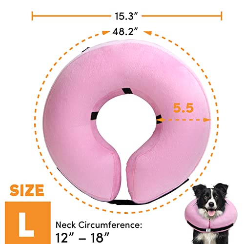 BENCMATE Protective Inflatable Collar for Dogs and Cats - Soft Pet Recovery Collar Does Not Block Vision E-Collar (X-Large, Blue)