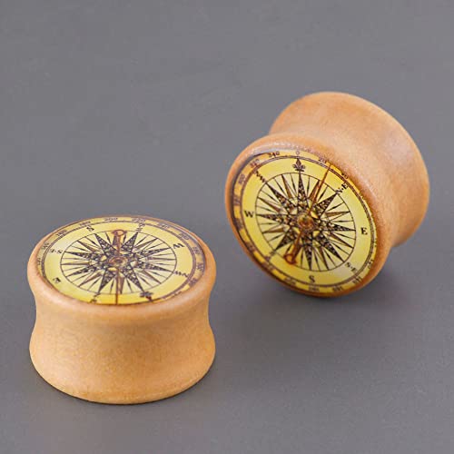 2 PCS Ear Gauges Resin Wood Stretching Ear Tunnels Expanders Body Piercing Jewelry