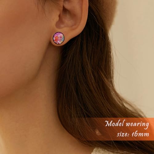 2PCS Acrylic Solid Screw On Ear Plugs and Tunnels Hand Drawn Illustrations Epoxy Allergy Free Ear Gauge Stretcher For Women Men Body Piercing Jewelry