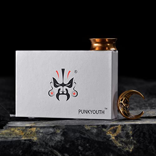 2PCS Moon Ear Gauges Ear Plugs and Tunnels Gauge for Ears Expander Piercing Gauge 10mm-25mm(00g-1")