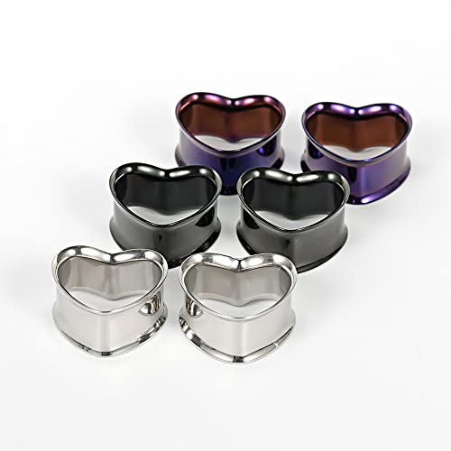 2PCS Stainless Steel Screw Ear Gauges Tunnels Hollow Double Flare Black Gold For Man For Woman Body Piercing Jewelry 6mm-30mm Stretcher