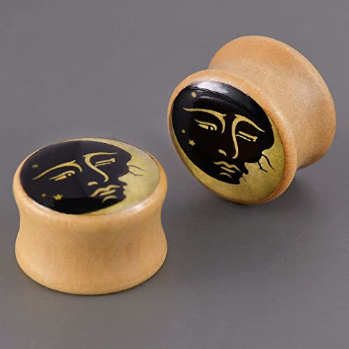 2 PCS Ear Gauges Resin Wood Stretching Ear Tunnels Plugs Expanders Body Piercing Jewelry