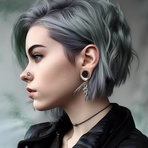 1 Pair Ear Gauges 8mm-25mm Dangle Plug Saddle Tunnels Brass Ear Hanger Stretcher Expander Earrings For Women Body Piercing Jewelry
