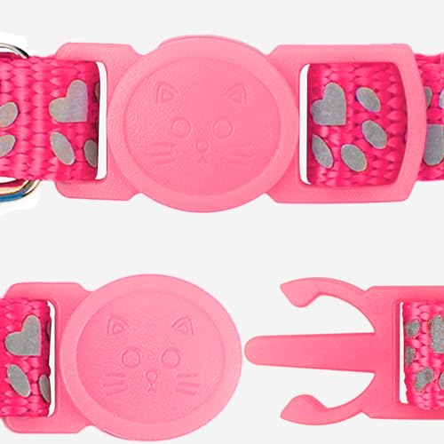 Taglory Reflective Cat Collars Breakaway with Bell, 2-Pack Girl Boy Pet Kitten Collar Adjustable 7.5-12.5 Inch, Green