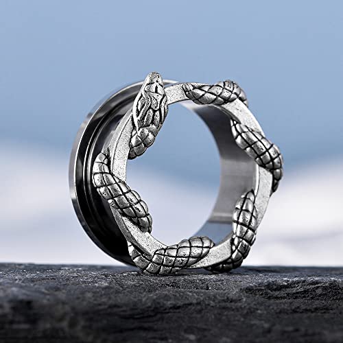 2PCS Stainless Steel Ear Gauges Screw Back Fit Tunnels For Ear Articulated Snake Cool Ear Stretchers Expander Double Flared Body Piercing Jewelry 0g-1inch